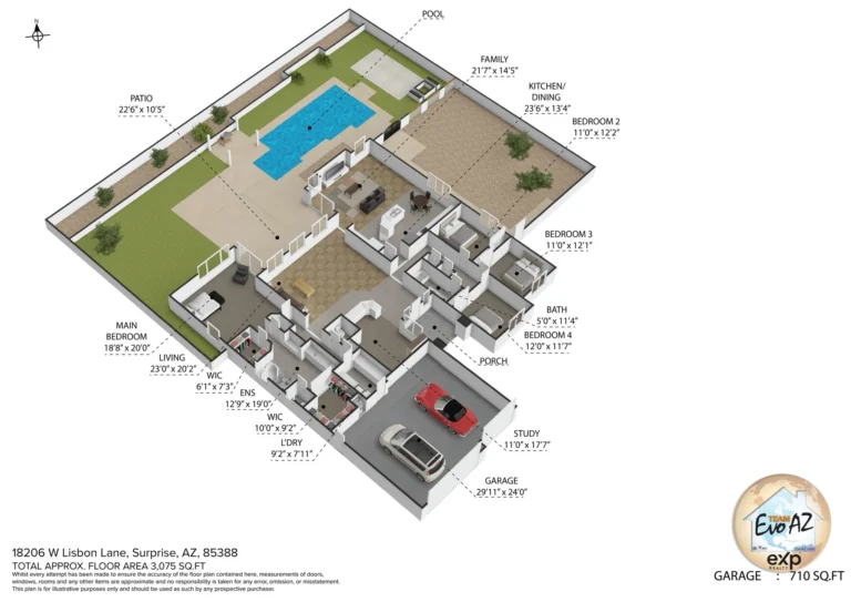 Floor plan layout of a Sierra Montana home in Surprise AZ