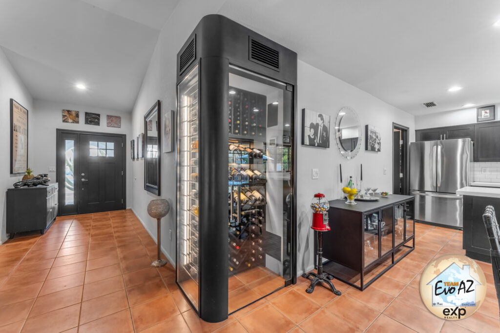 Temperature and humidity controlled wine closet inside