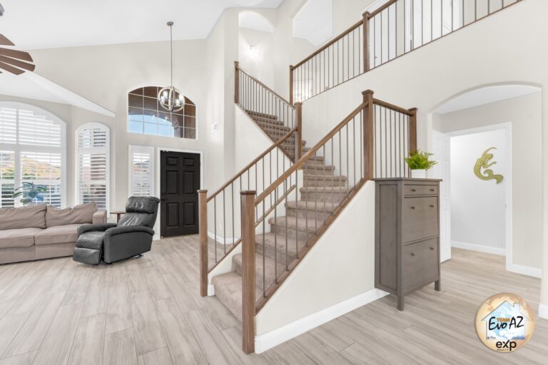 Interior view showing staircase and open layout inside a well maintained residence