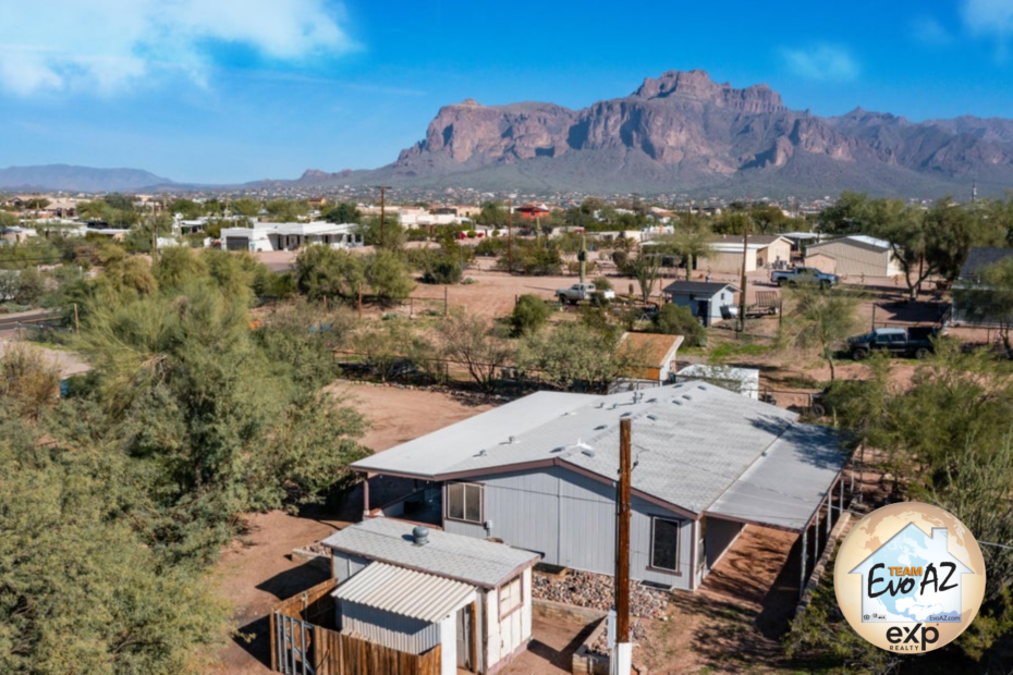 Property with land and Superstition Mountain views in Apache Junction AZ